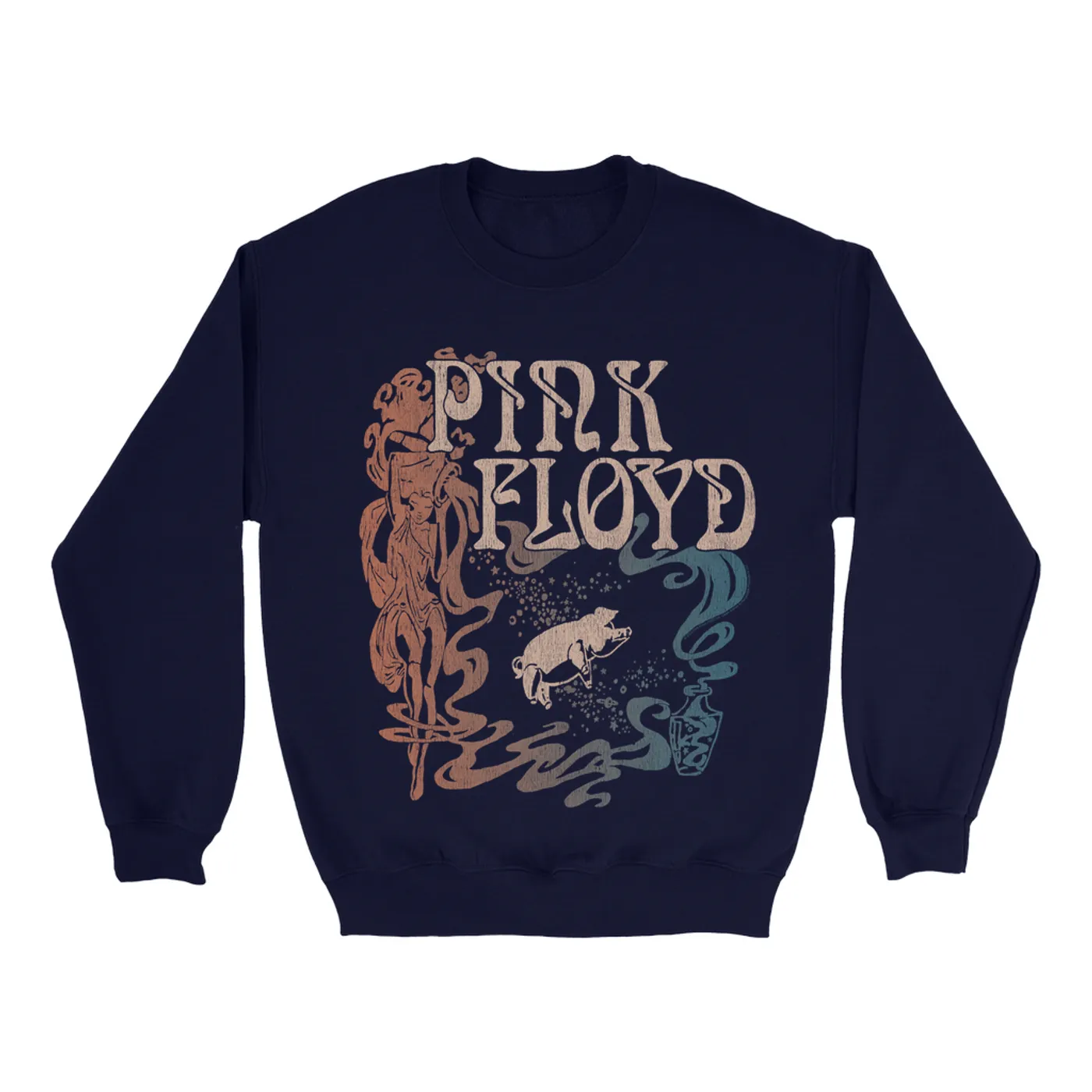Pink Floyd Sweatshirt | On Stage Vintage Art Nouveau Animals Design Pink Floyd Sweatshirt