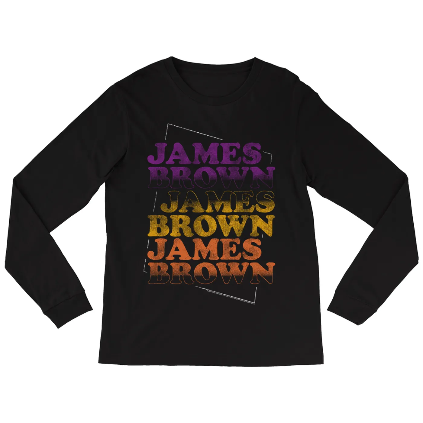 James Brown Long Sleeve Shirt | Retro Ombre Repeat Logo Distressed James Brown Shirt