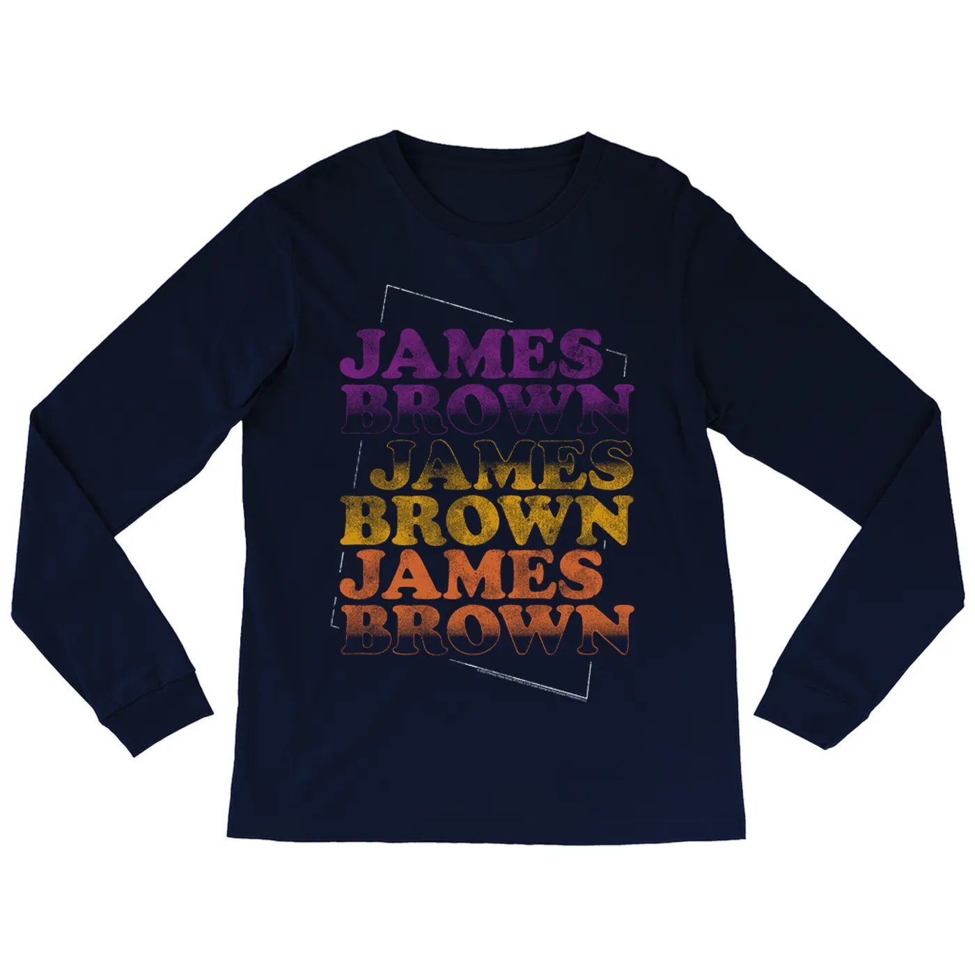 James Brown Long Sleeve Shirt | Retro Ombre Repeat Logo Distressed James Brown Shirt