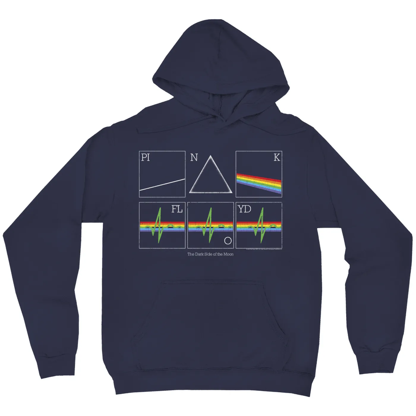 Pink Floyd Hoodie | Segmented Heartbeat Prism Image Pink Floyd Hoodie