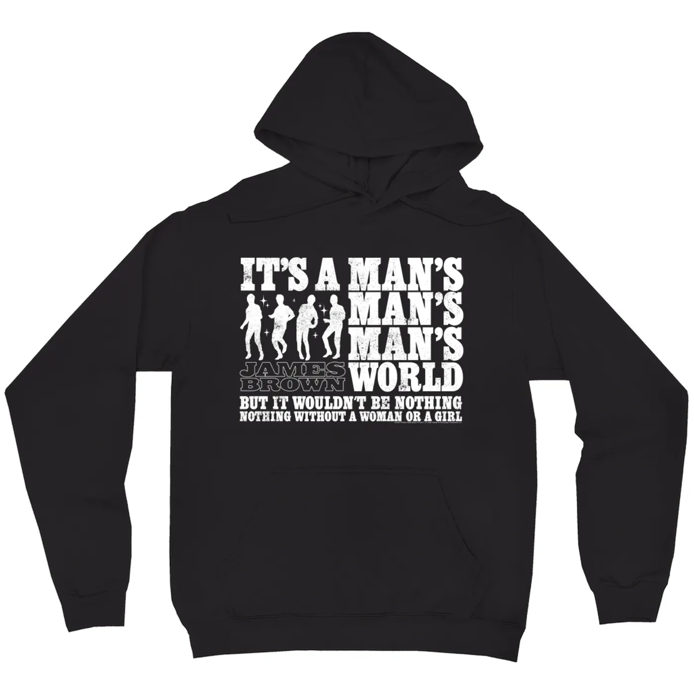 James Brown Hoodie | It's A Man's World White Silhouettes Distressed James Brown Hoodie