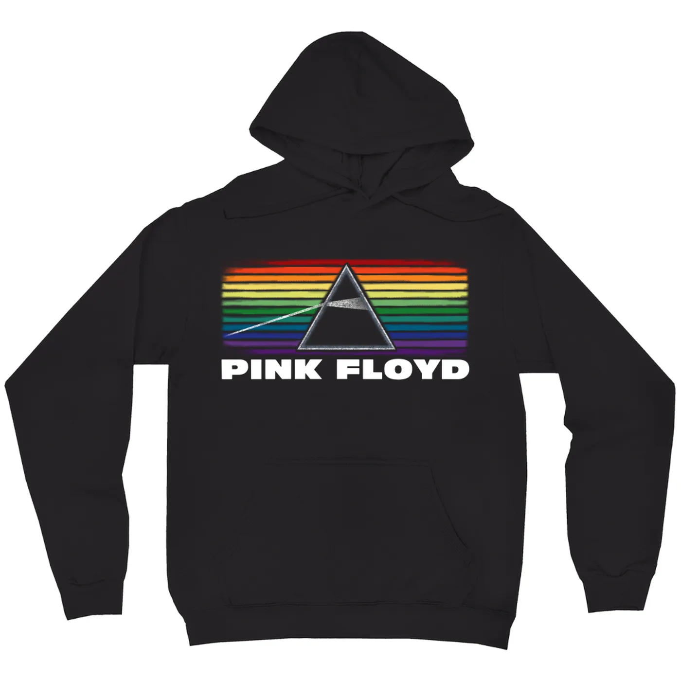 Pink Floyd Hoodie | The Dark Side Of The Moon Banner Rainbow Distressed Pink Floyd Hoodie
