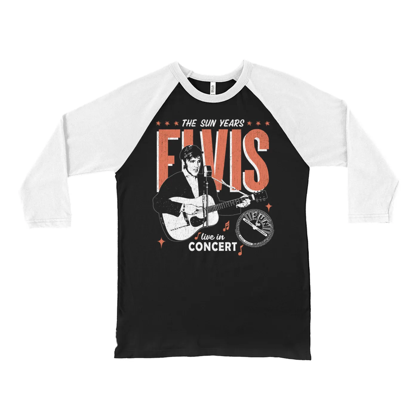 Sun Records 3/4 Sleeve Baseball Tee | Elvis Presley The Sun Years Live In Concert (Merchbar Exclusive) Sun Records Shirt