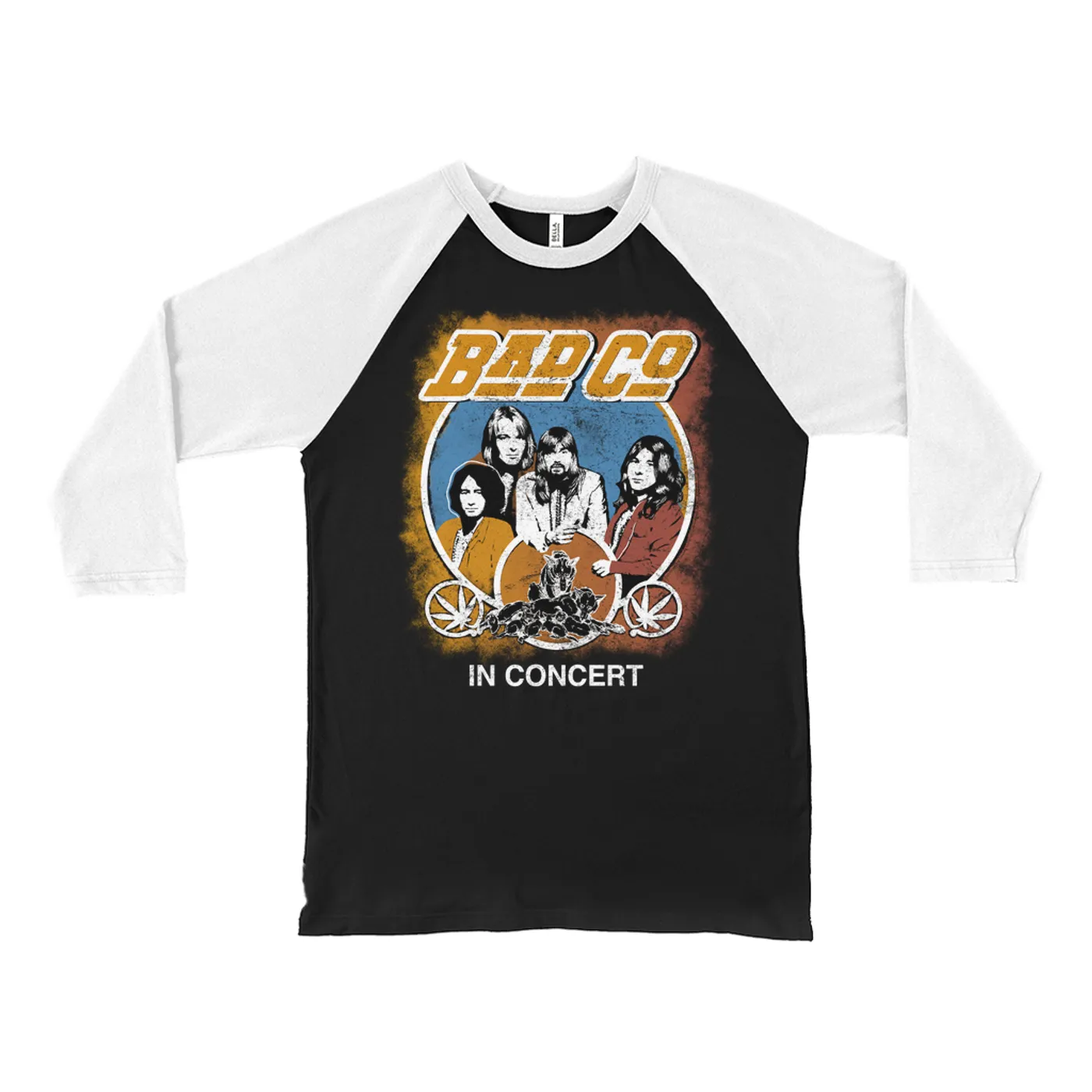Bad Company 3/4 Sleeve Baseball Tee | Straight Ahead Live In Concert Distressed Bad Company Shirt