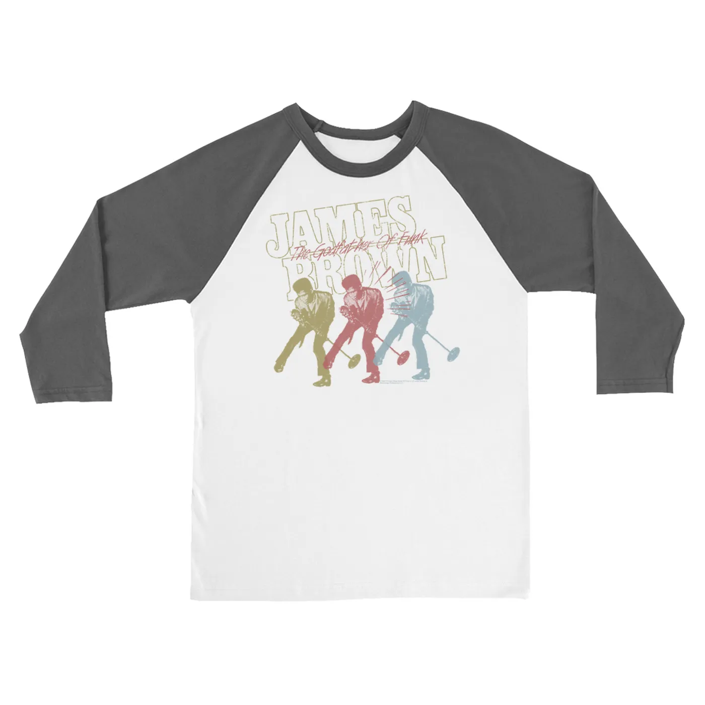 James Brown 3/4 Sleeve Baseball Tee | The Godfather Of Funk Retro James Brown Shirt