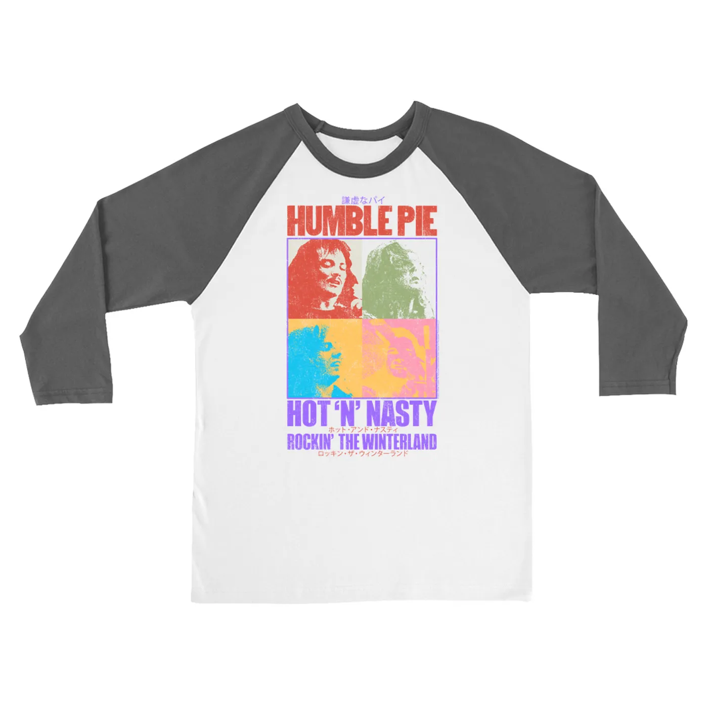 Humble Pie 3/4 Sleeve Baseball Tee | Rockin' The Winterland Distressed (Merchbar Exclusive) Humble Pie Shirt