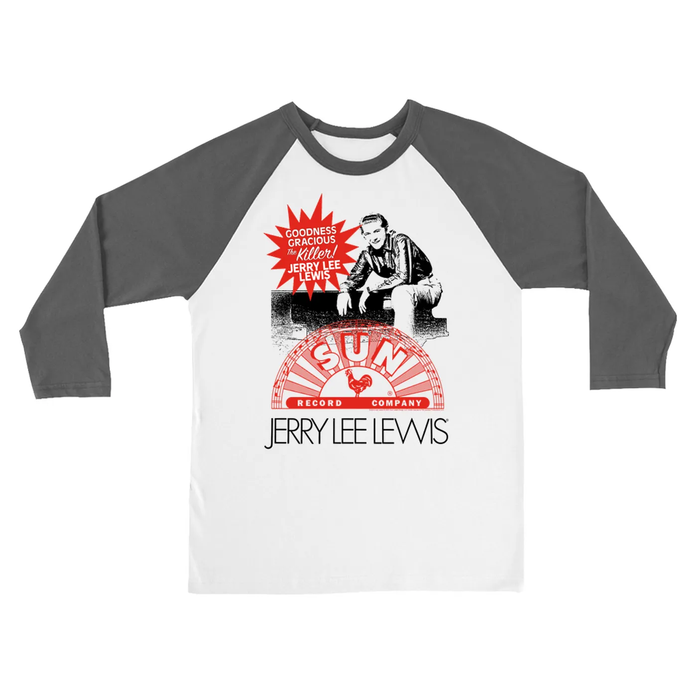 Sun Records 3/4 Sleeve Baseball Tee | The Killer! Jerry Lee Lewis Sun Records Shirt