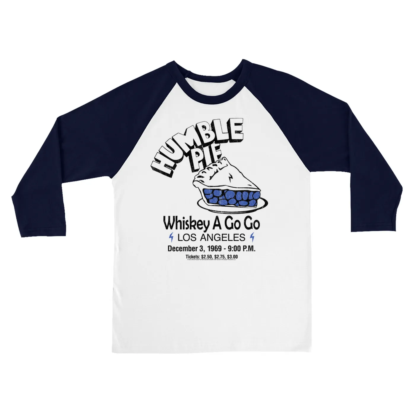 Humble Pie 3/4 Sleeve Baseball Tee | Whisky A Go Go 1969 Performance (Merchbar Exclusive) Humble Pie Shirt