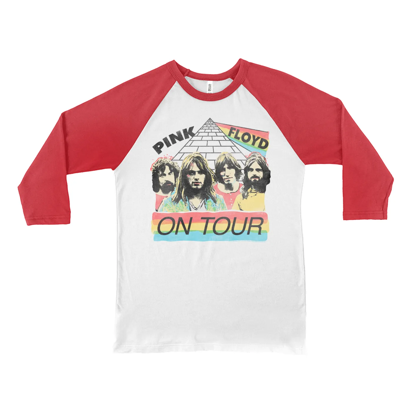 Pink Floyd 3/4 Sleeve Baseball Tee | 1980 Live In Concert Colorful Design Distressed Pink Floyd Shirt