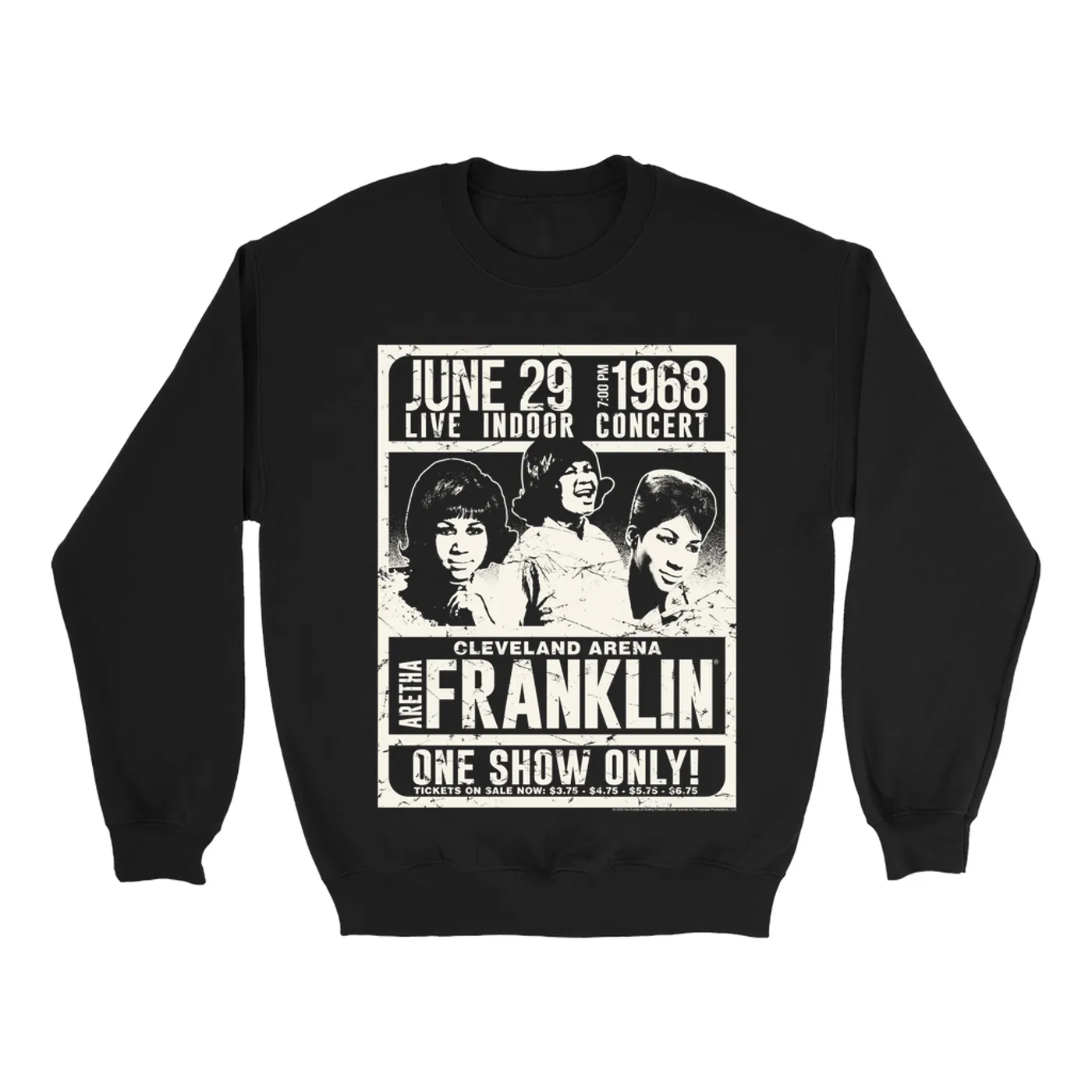 Aretha Franklin Sweatshirt | One Show Only Cleveland Arena (Merchbar Exclusive) Aretha Franklin Sweatshirt