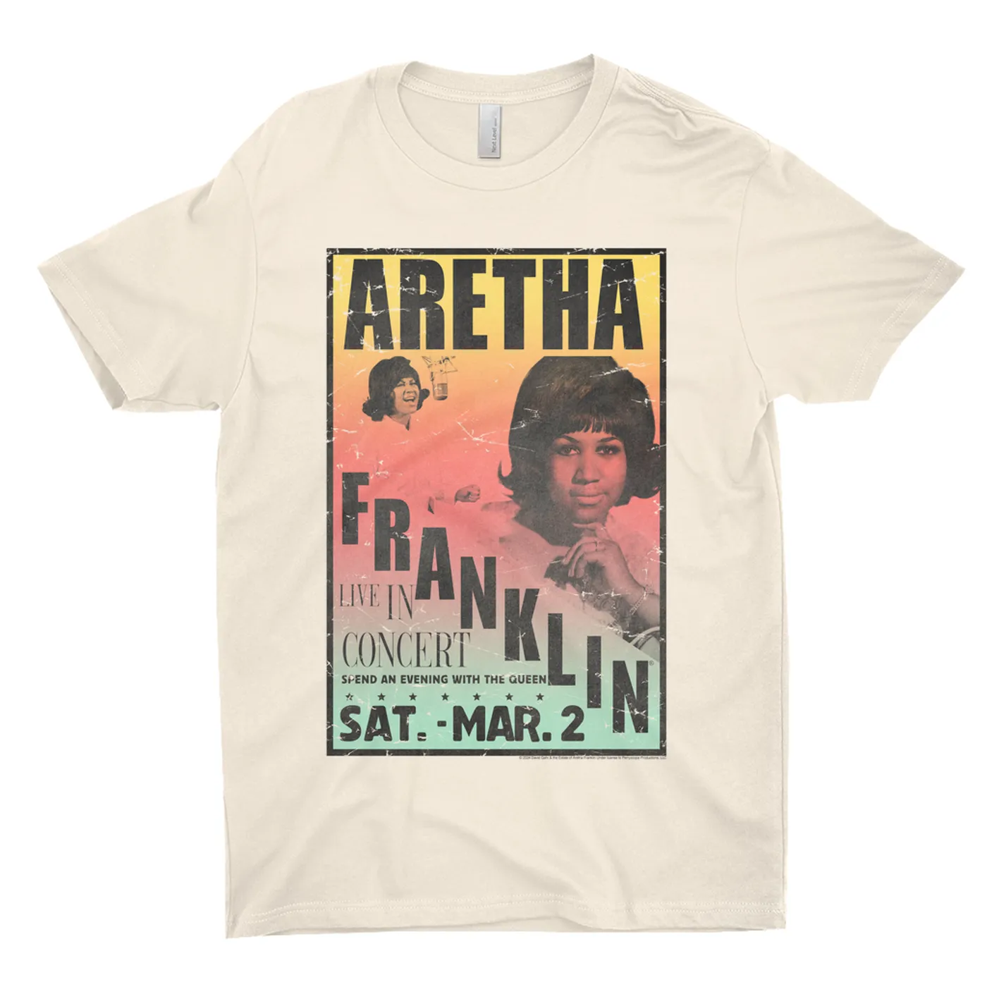 Aretha Franklin T-Shirt | An Evening With The Queen Rainbow Ombre Aretha Franklin Shirt