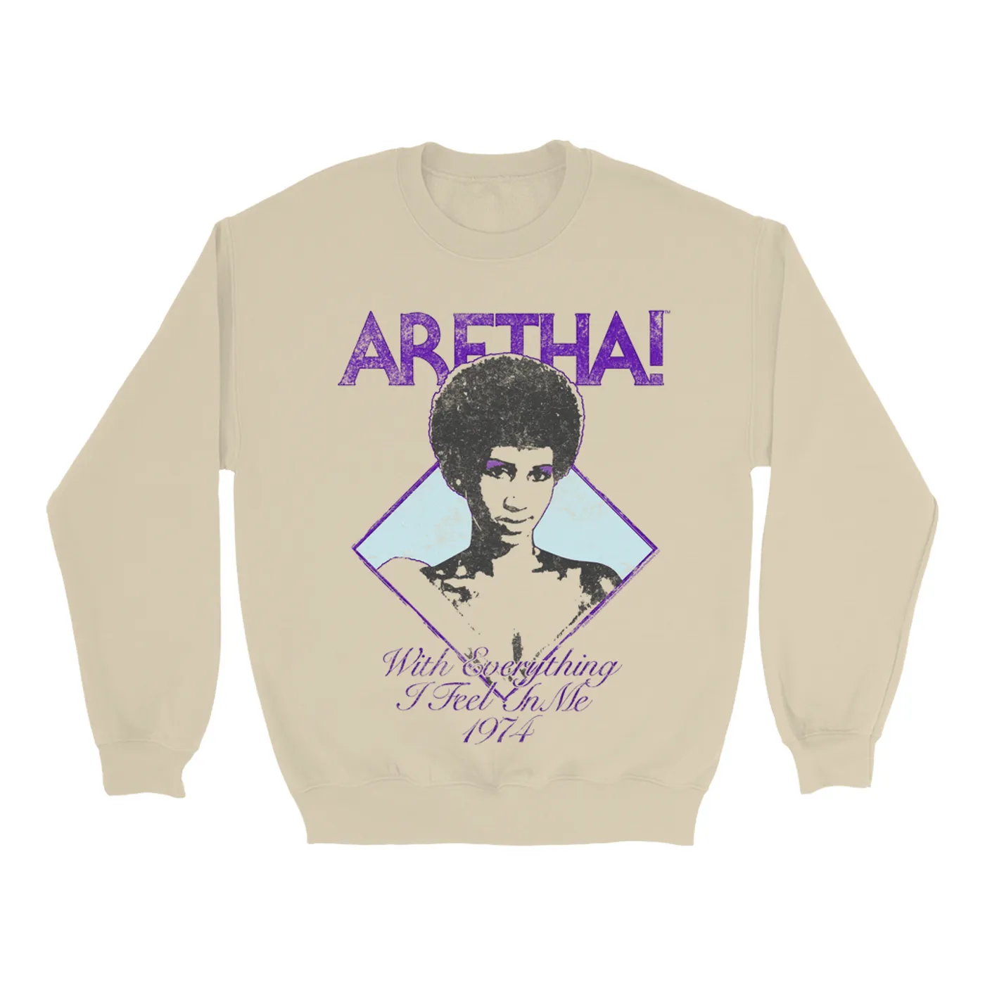 Aretha Franklin Sweatshirt | With Everything I Feel in Me 1974 Purple (Merchbar Exclusive) Aretha Franklin Sweatshirt