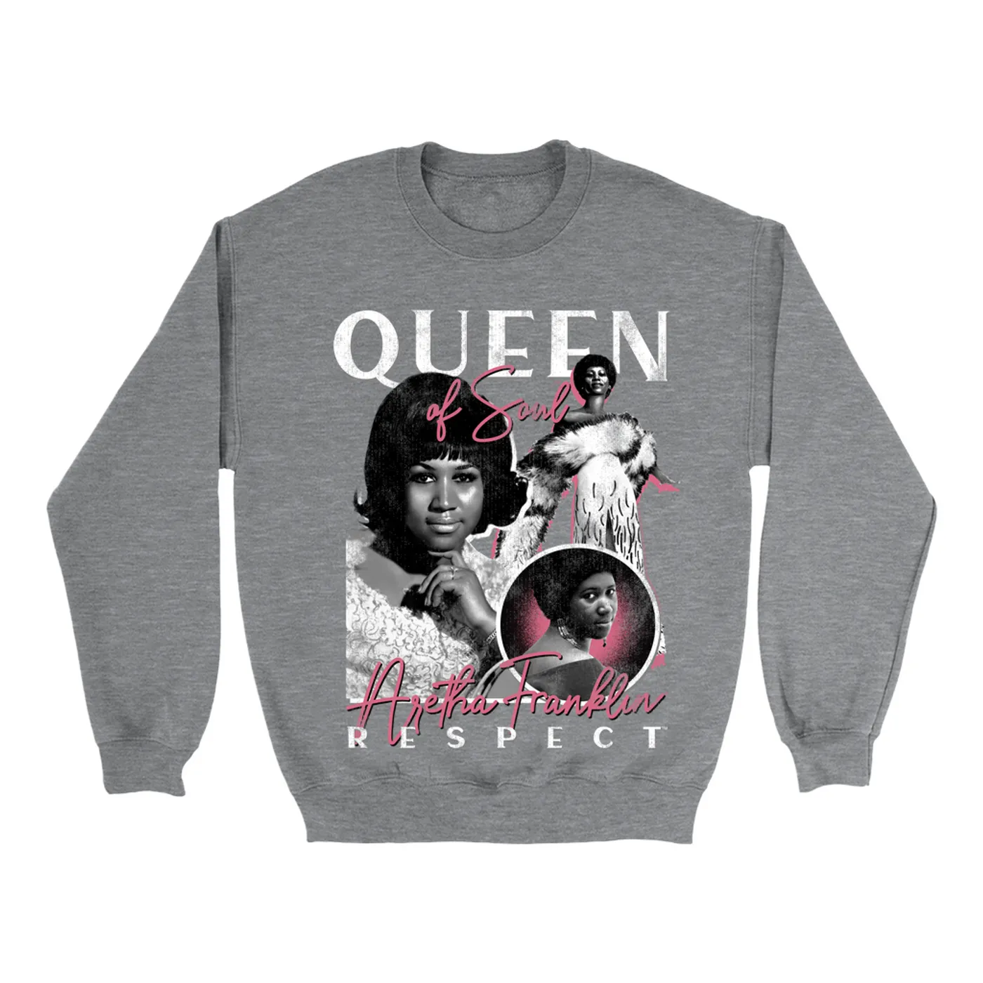 Aretha Franklin Sweatshirt | Queen Of Soul Pink Collage Aretha Franklin Sweatshirt