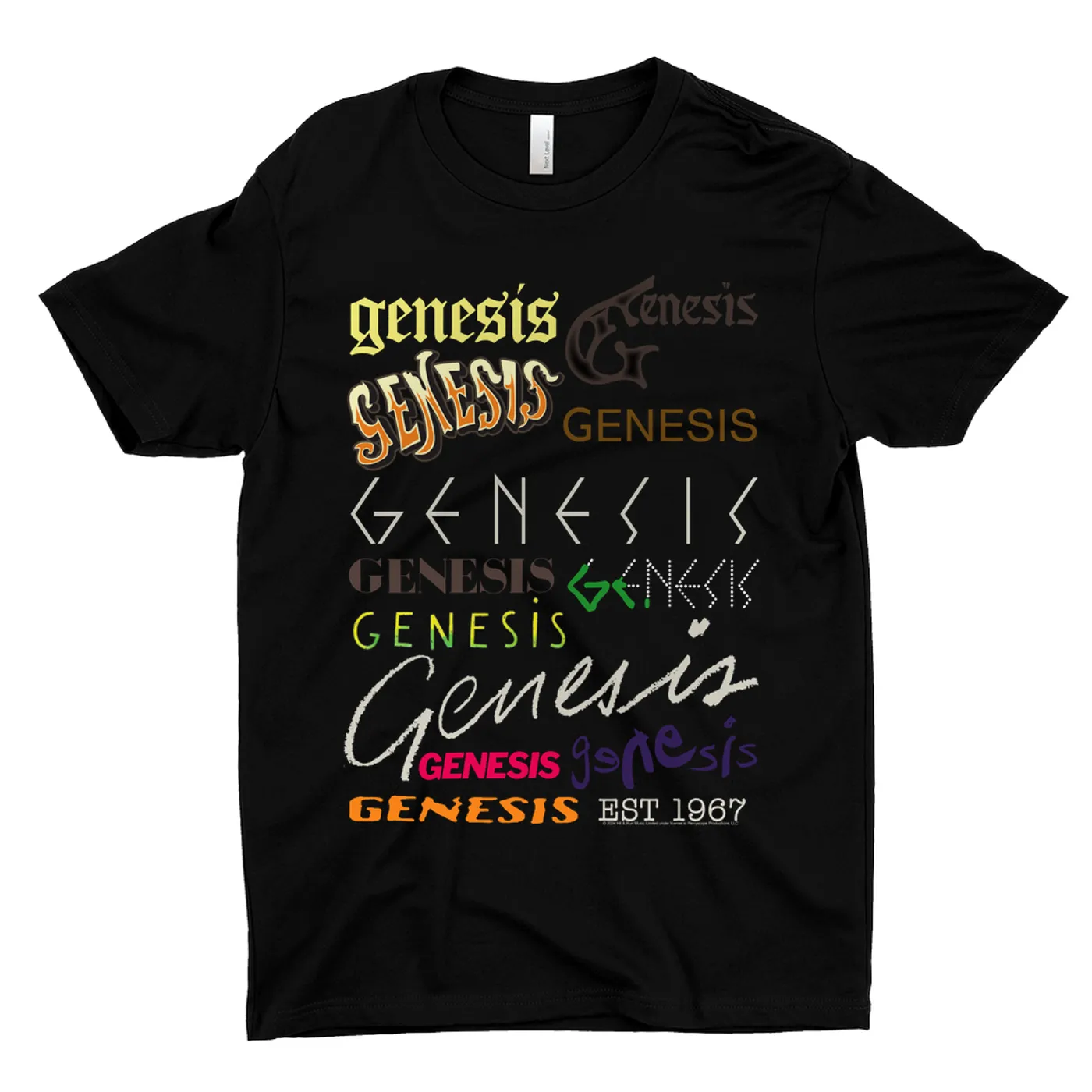Genesis T-Shirt | Album Logos Through The Years Genesis Shirt