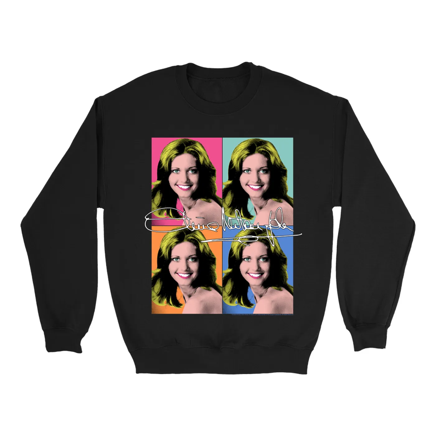 Olivia Newton-John Sweatshirt | Bright Colored Pop Art Design Olivia Newton John Sweatshirt