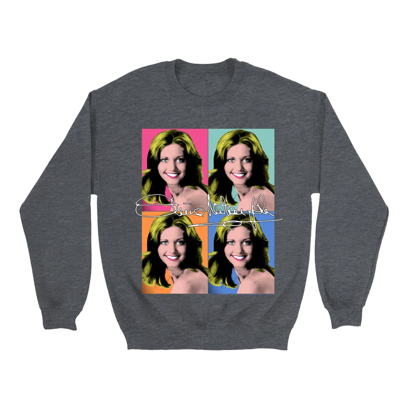 Olivia Newton-John Sweatshirt | Bright Colored Pop Art Design Olivia Newton John Sweatshirt