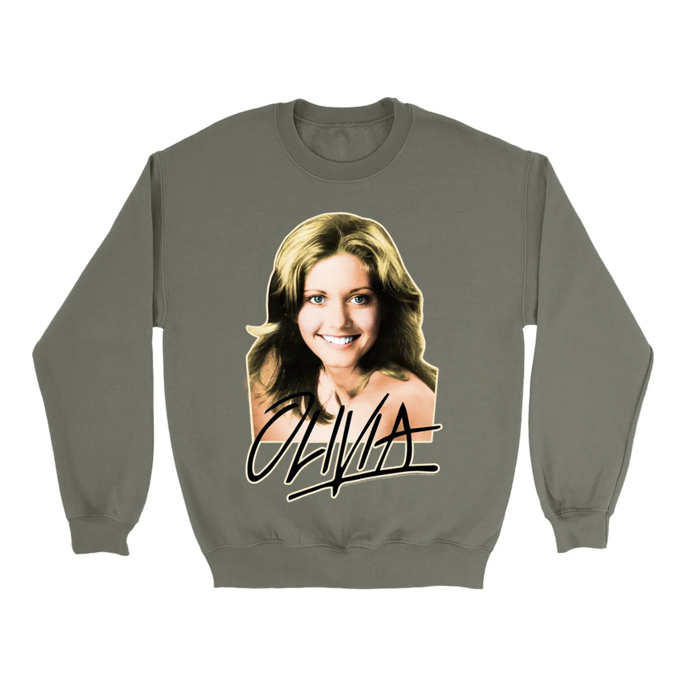 Olivia Newton-John Sweatshirt | Logo And Young Image Design Olivia Newton John Sweatshirt