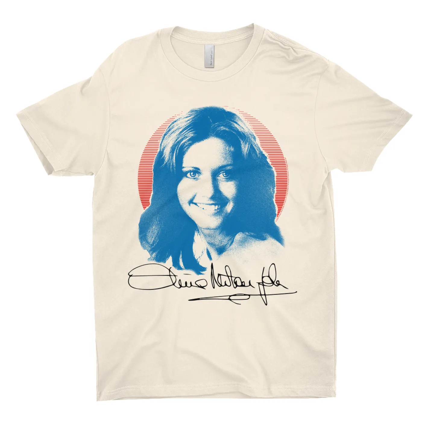 Olivia Newton-John T-Shirt | Blue Distressed Monochrome Image Olivia Newton John Shirt