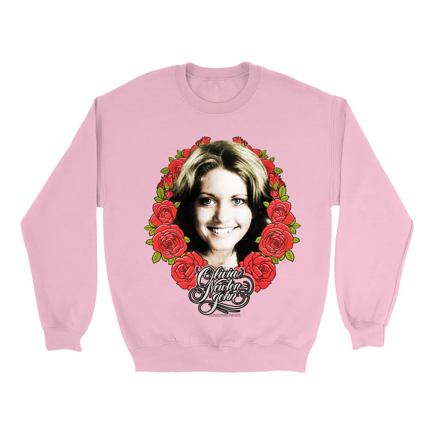 Olivia Newton-John Sweatshirt | Rose Crest Tribute Design (Merchbar Exclusive) Olivia Newton John Sweatshirt