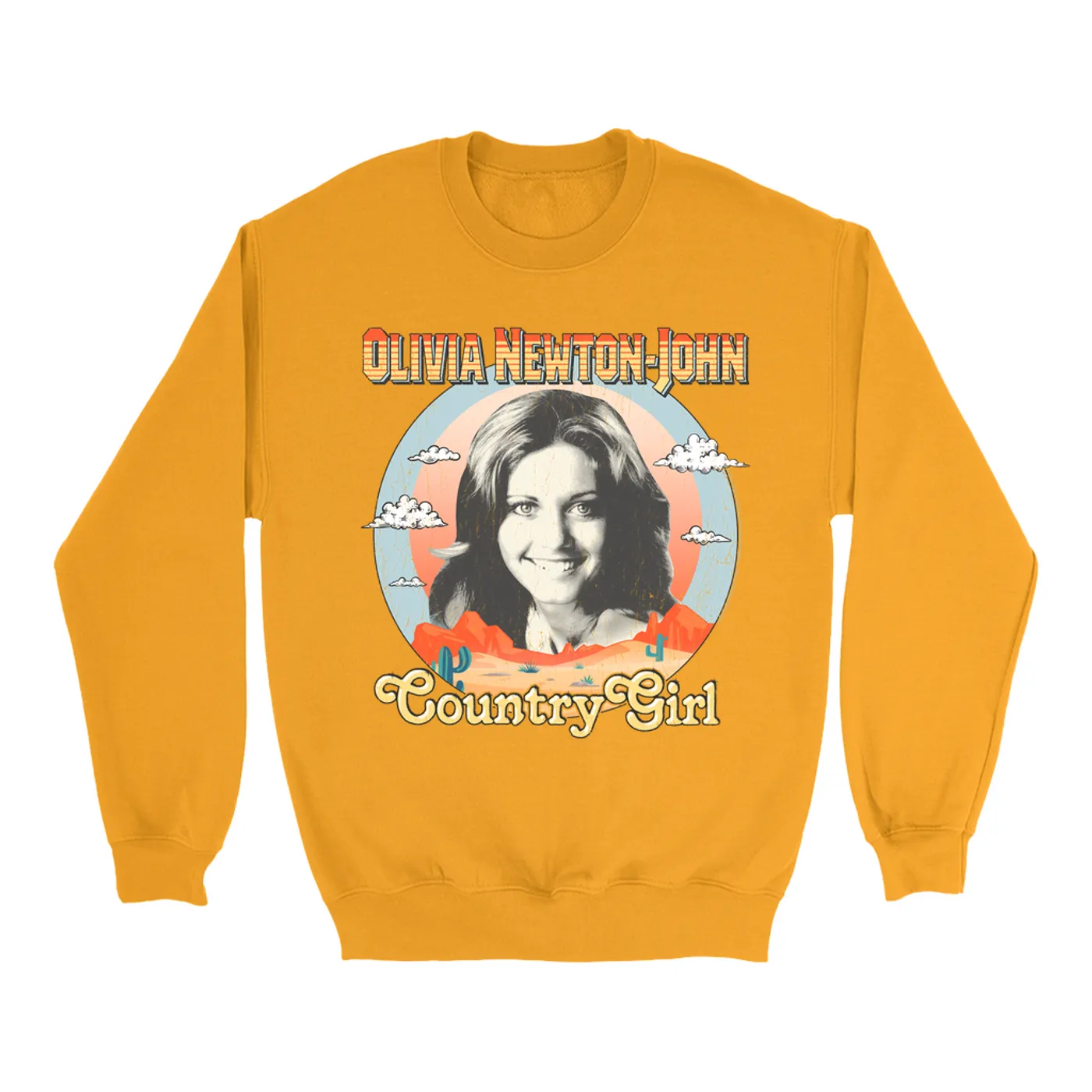 Olivia Newton-John Sweatshirt | Country Girl Landscape Design (Merchbar Exclusive) Olivia Newton John Sweatshirt