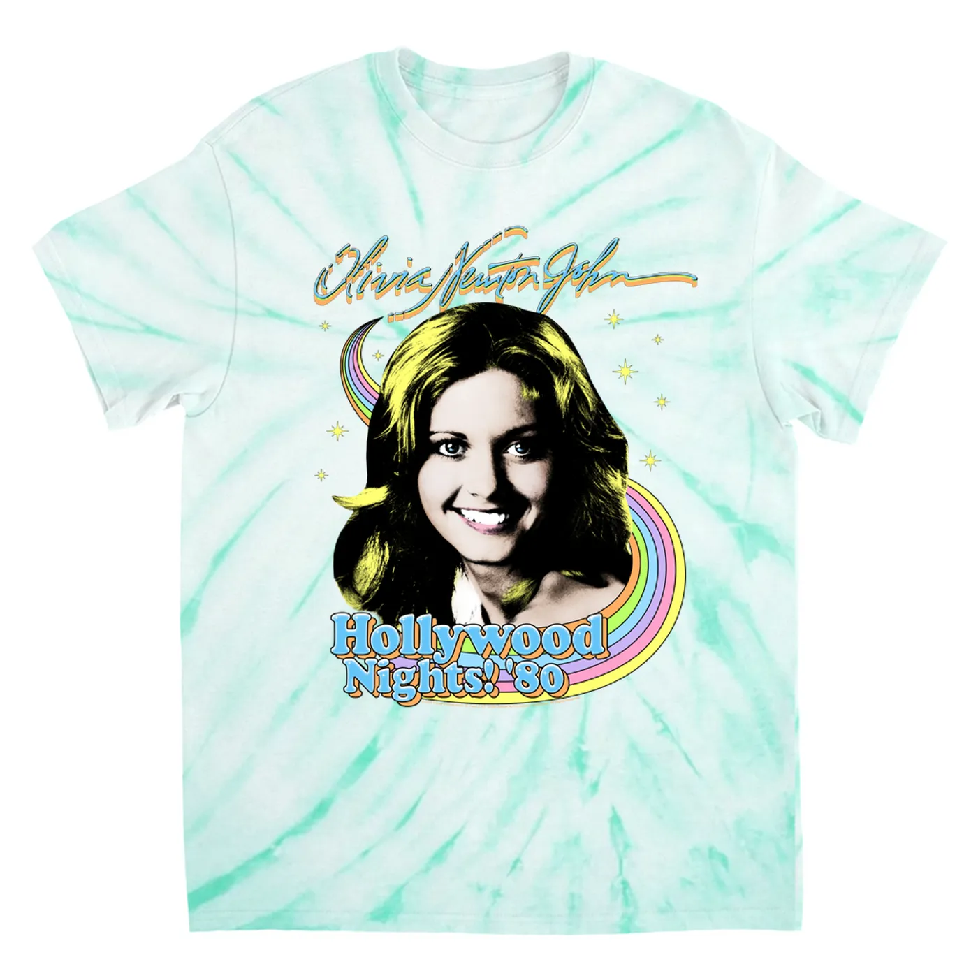 Olivia Newton-John T-Shirt | Hollywood Nights! 1980 (Merchbar Exclusive) Olivia Newton John Tie Dye Shirt