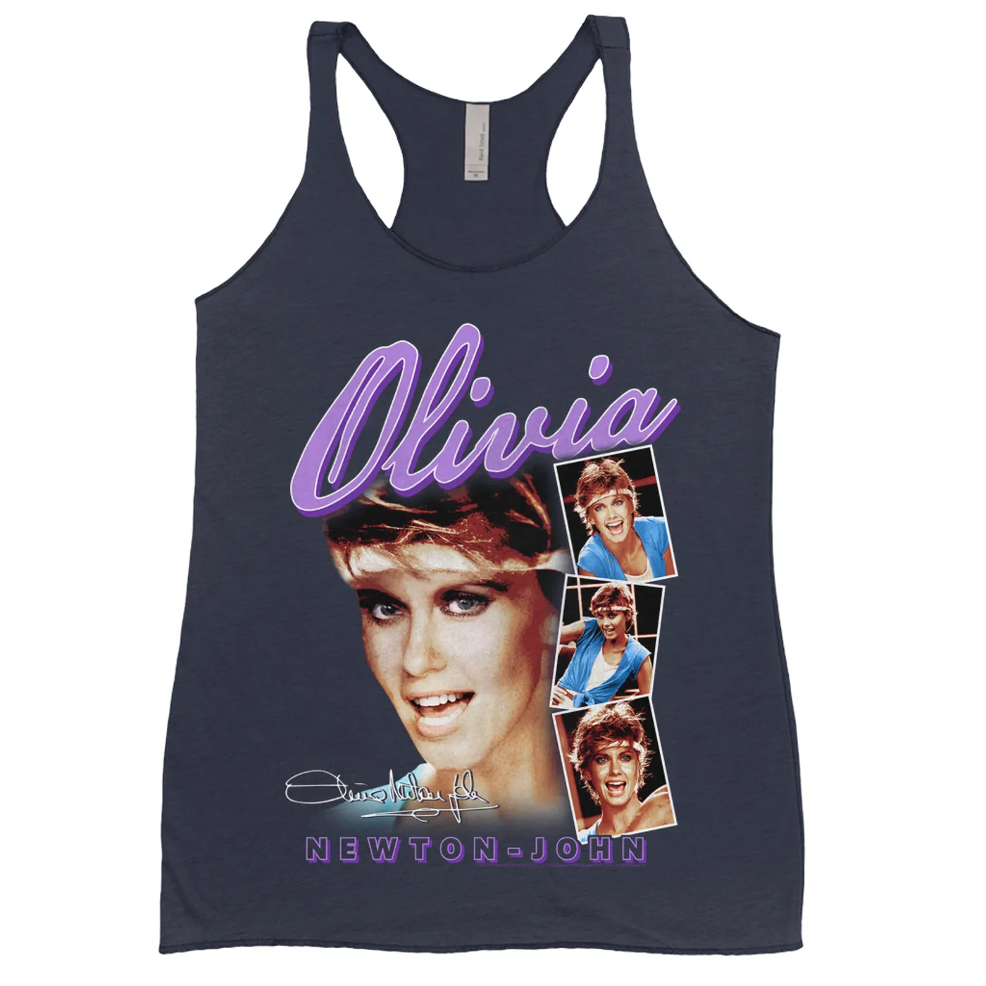 Olivia Newton-John Ladies' Tank Top | Physical Collage Design Purple (Merchbar Exclusive) Olivia Newton John Shirt