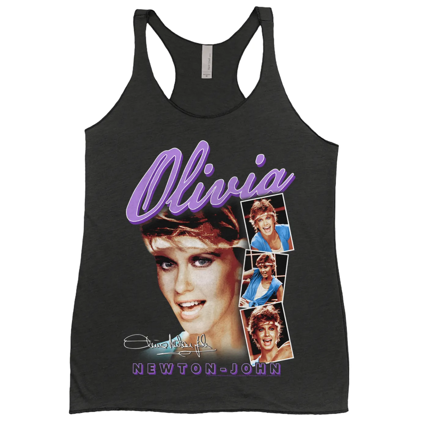 Olivia Newton-John Ladies' Tank Top | Physical Collage Design Purple (Merchbar Exclusive) Olivia Newton John Shirt