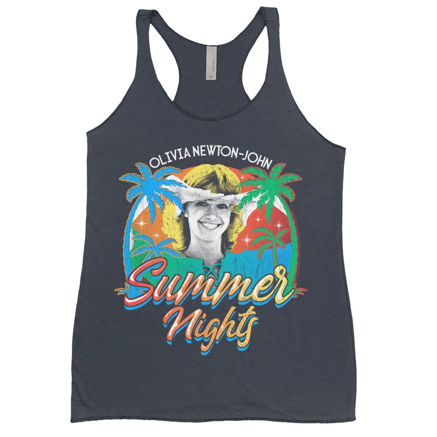 Olivia Newton-John Ladies' Tank Top | Retro Summer Nights Distressed (Merchbar Exclusive) Olivia Newton John Shirt
