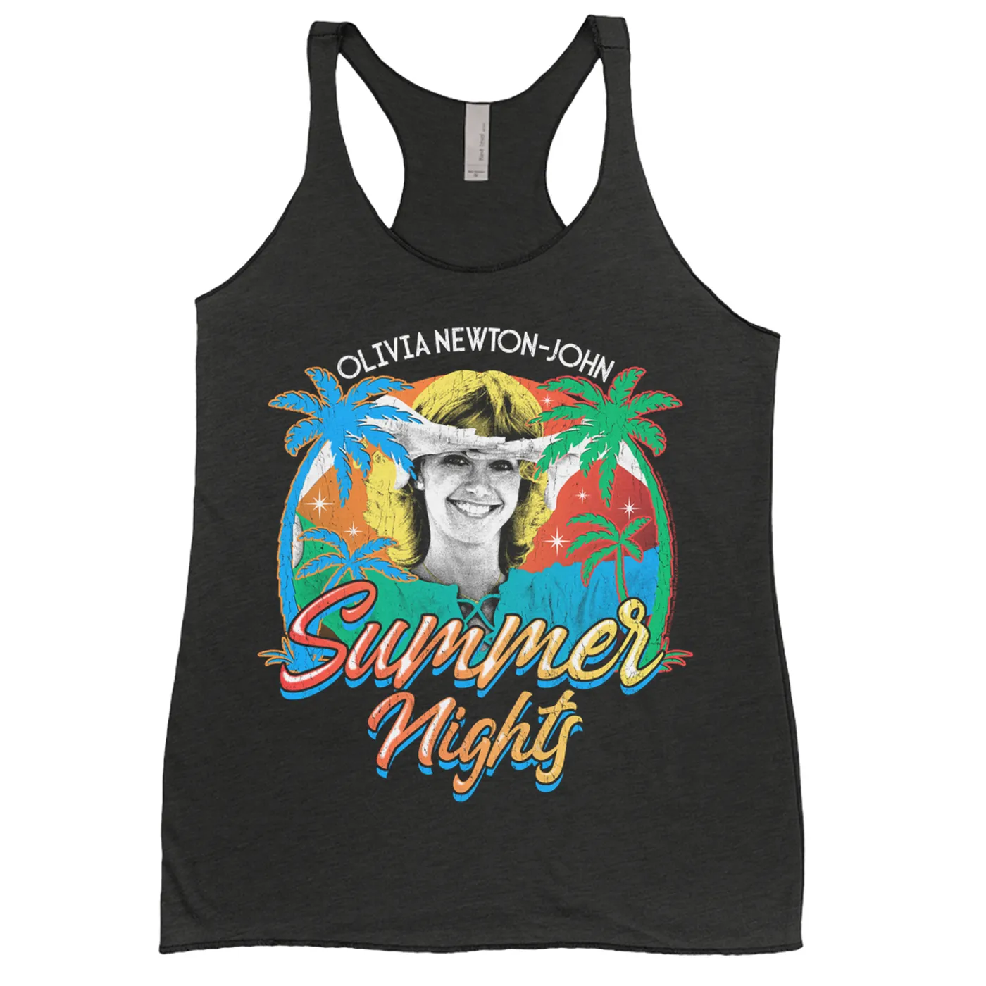 Olivia Newton-John Ladies' Tank Top | Retro Summer Nights Distressed (Merchbar Exclusive) Olivia Newton John Shirt