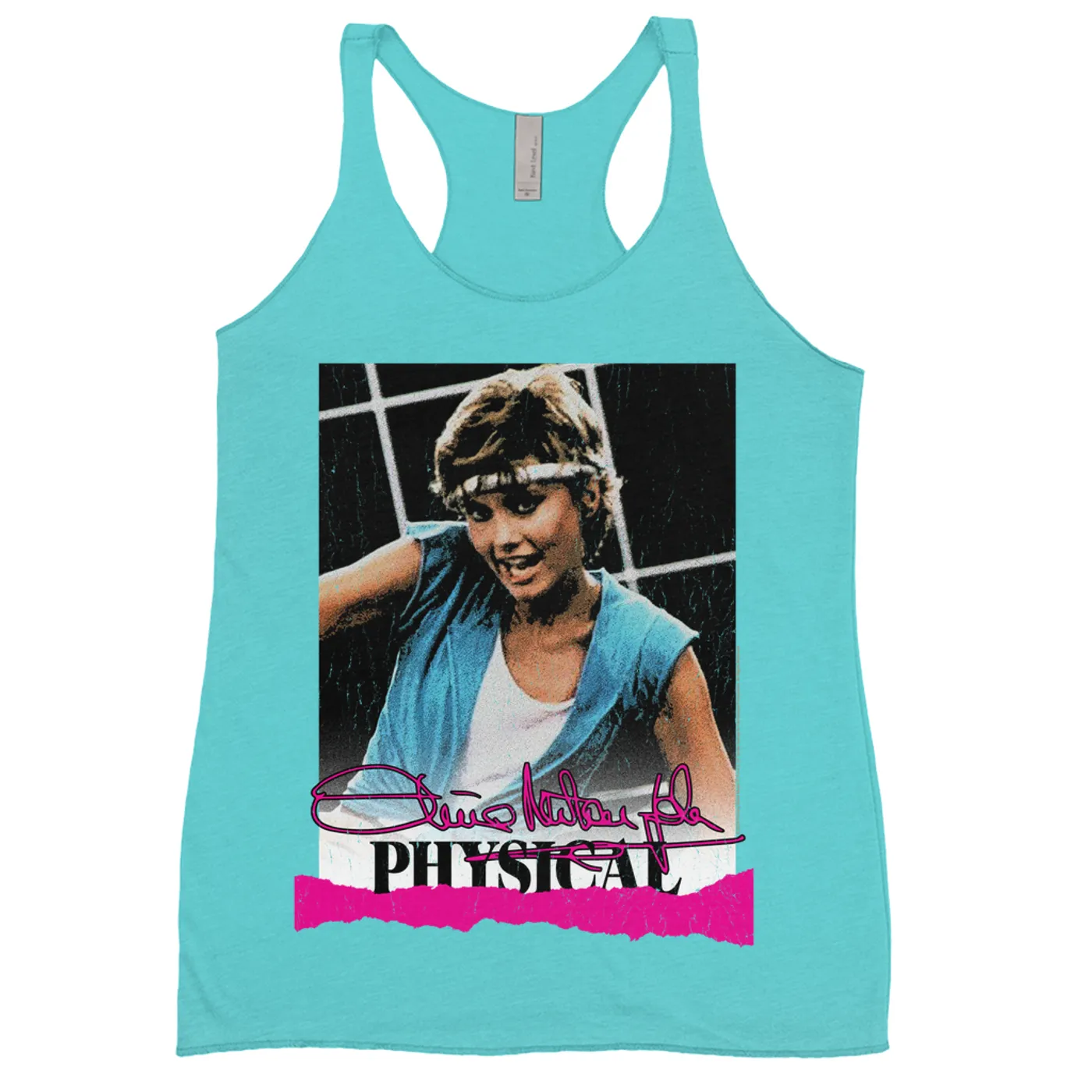 Olivia Newton-John Ladies' Tank Top | Physical Signed Distressed Image Olivia Newton John Shirt