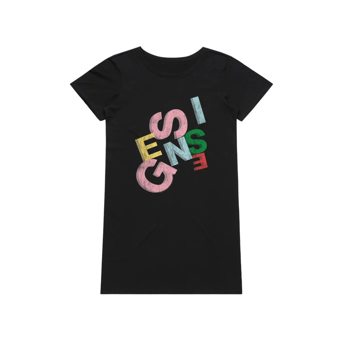 Genesis Dress | Sketch Pastel Letting Distressed Genesis T-Shirt Dress