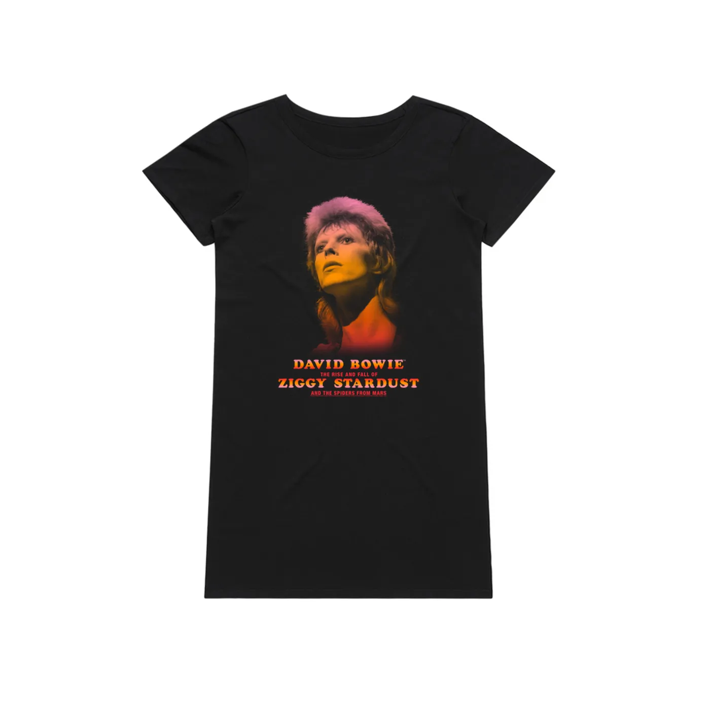 David Bowie Dress | The Rise And Fall Of Ziggy Stardust And The Spiders From Mars Ombre Image (Merchbar Exclusive) David Bowie T-Shirt Dress