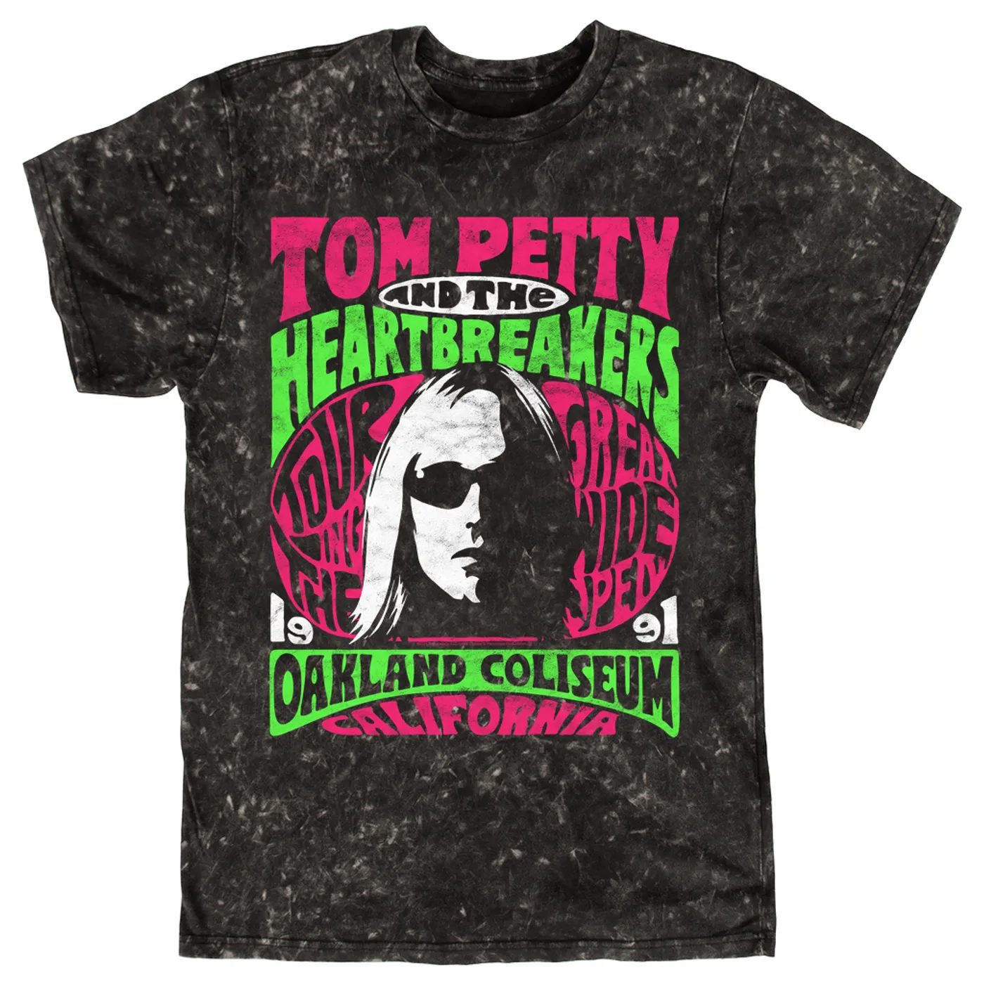 Tom Petty and the Heartbreakers T-shirt | Touring The Great Wide Open Oakland California (Merchbar Exclusive) Tom Petty Mineral Wash Shirt