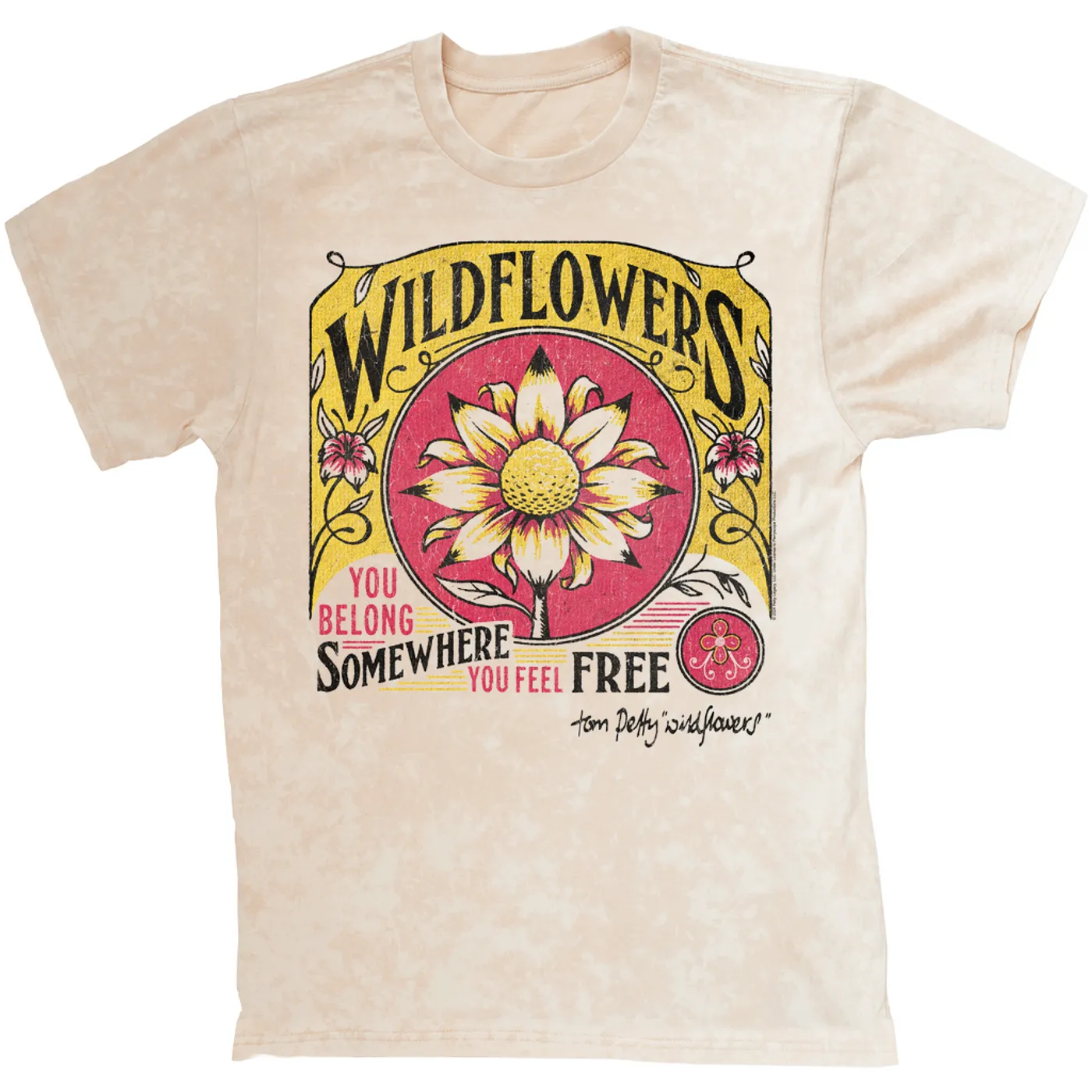 Tom Petty and the Heartbreakers T-shirt | Wildflowers Cover Art Tom Petty Mineral Wash Shirt