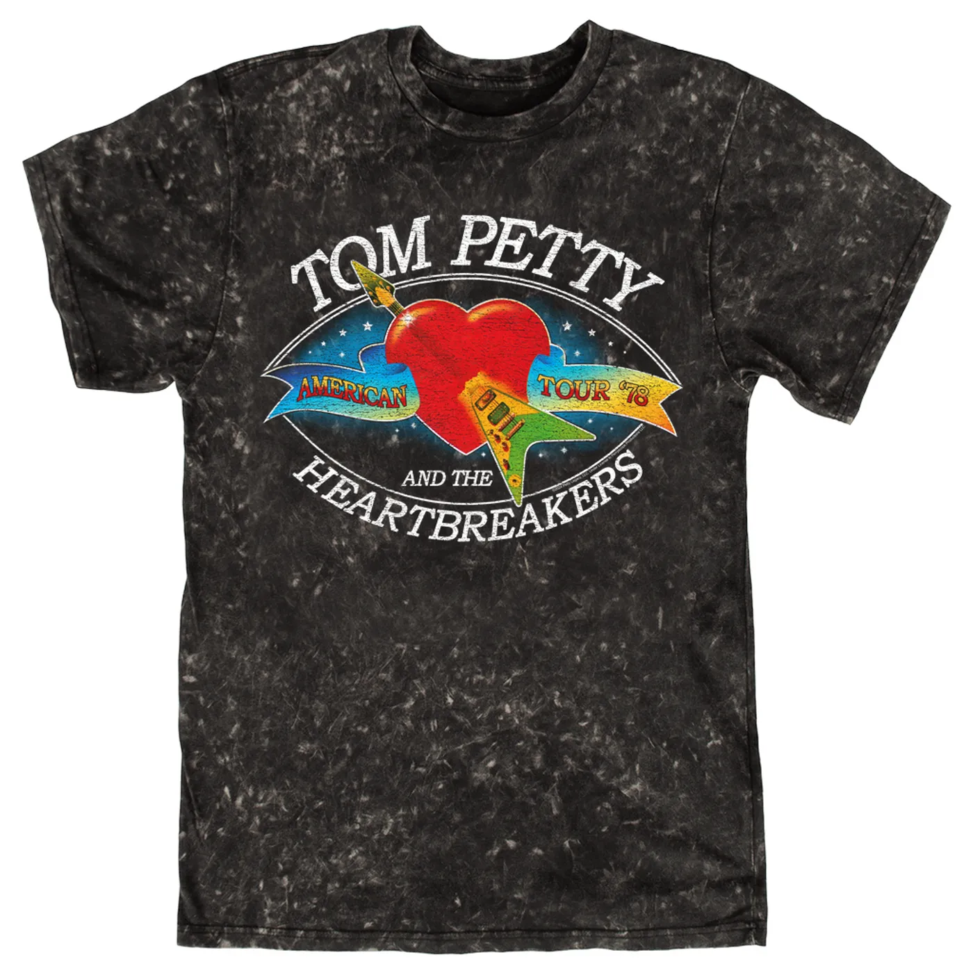 Tom Petty and the Heartbreakers T-shirt | American Tour '78 Logo Distressed Tom Petty Mineral Wash Shirt