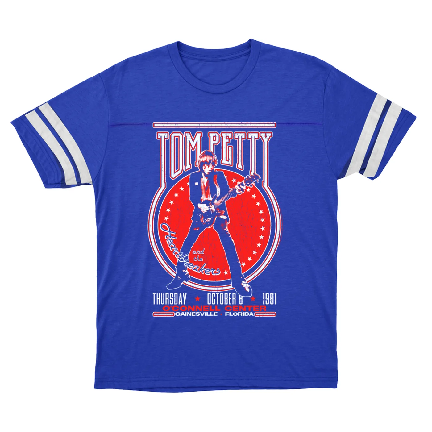 Tom Petty and the Heartbreakers T-Shirt | Gainesville Florida 1981 Concert (Merchbar Exclusive) Tom Petty Football Shirt