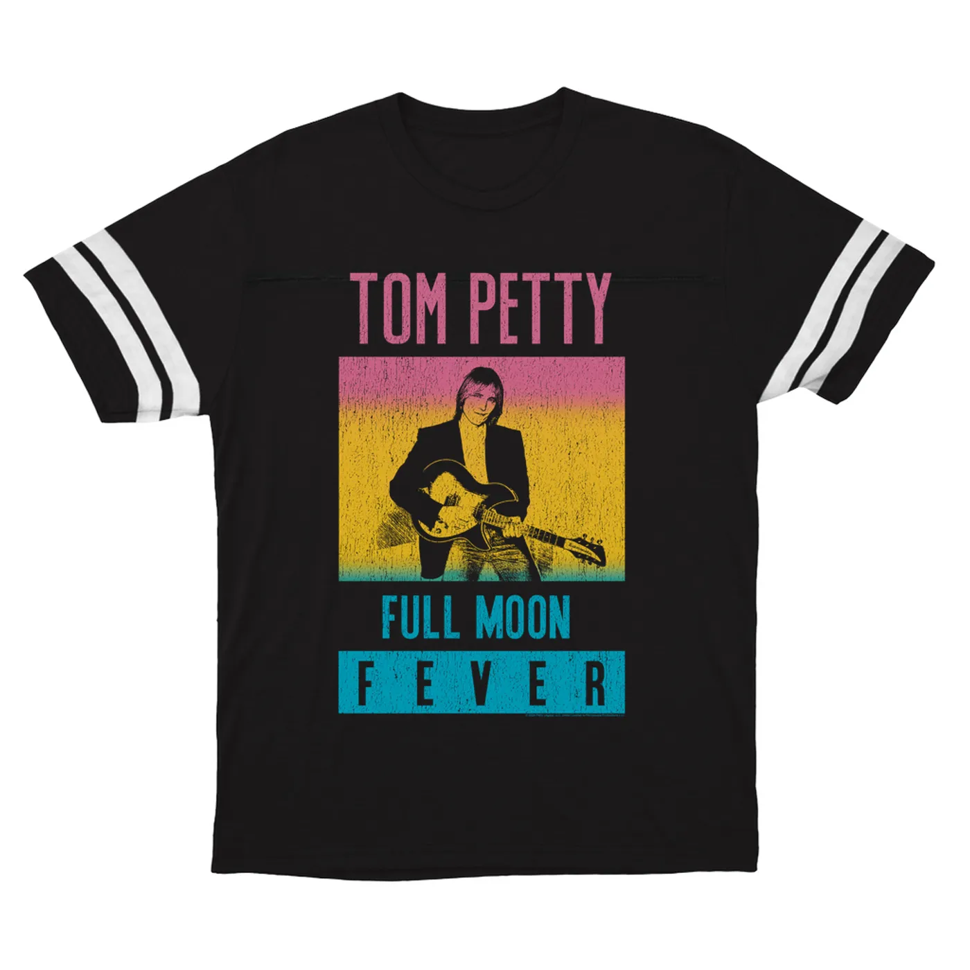 Tom Petty and the Heartbreakers T-Shirt | Full Moon Fever Album Design Distressed Tom Petty Football Shirt
