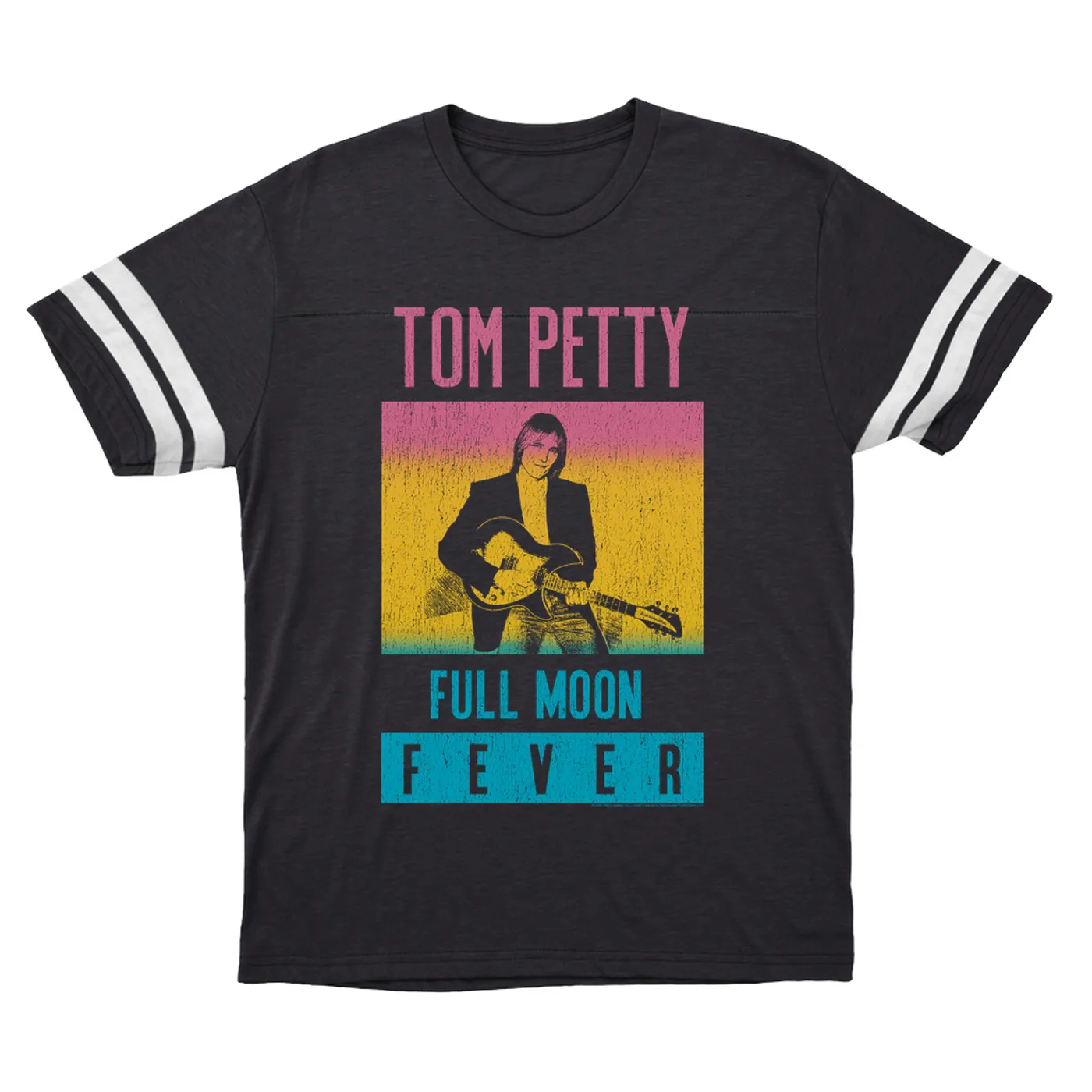Tom Petty and the Heartbreakers T-Shirt | Full Moon Fever Album Design Distressed Tom Petty Football Shirt
