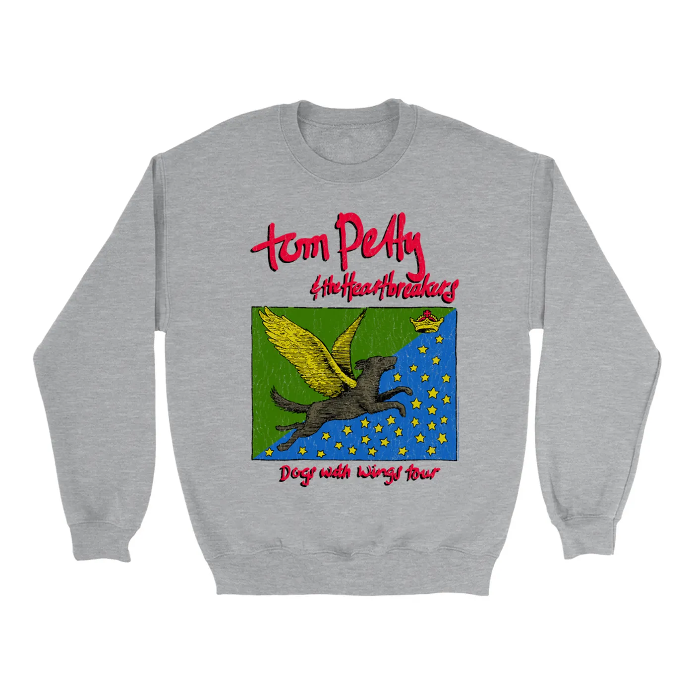 Tom Petty and the Heartbreakers Sweatshirt | Dogs WIth Wings 1995 Tour Tom Petty Sweatshirt