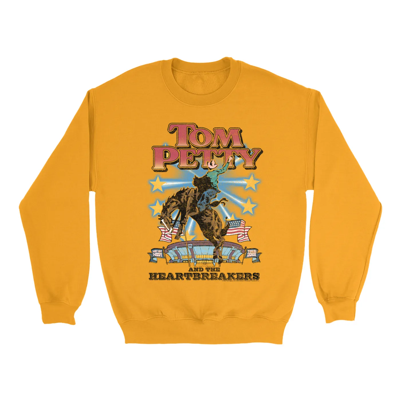 Tom Petty and the Heartbreakers Sweatshirt | 2001 Way Out West Tour Distressed (Merchbar Exclusive) Tom Petty Sweatshirt