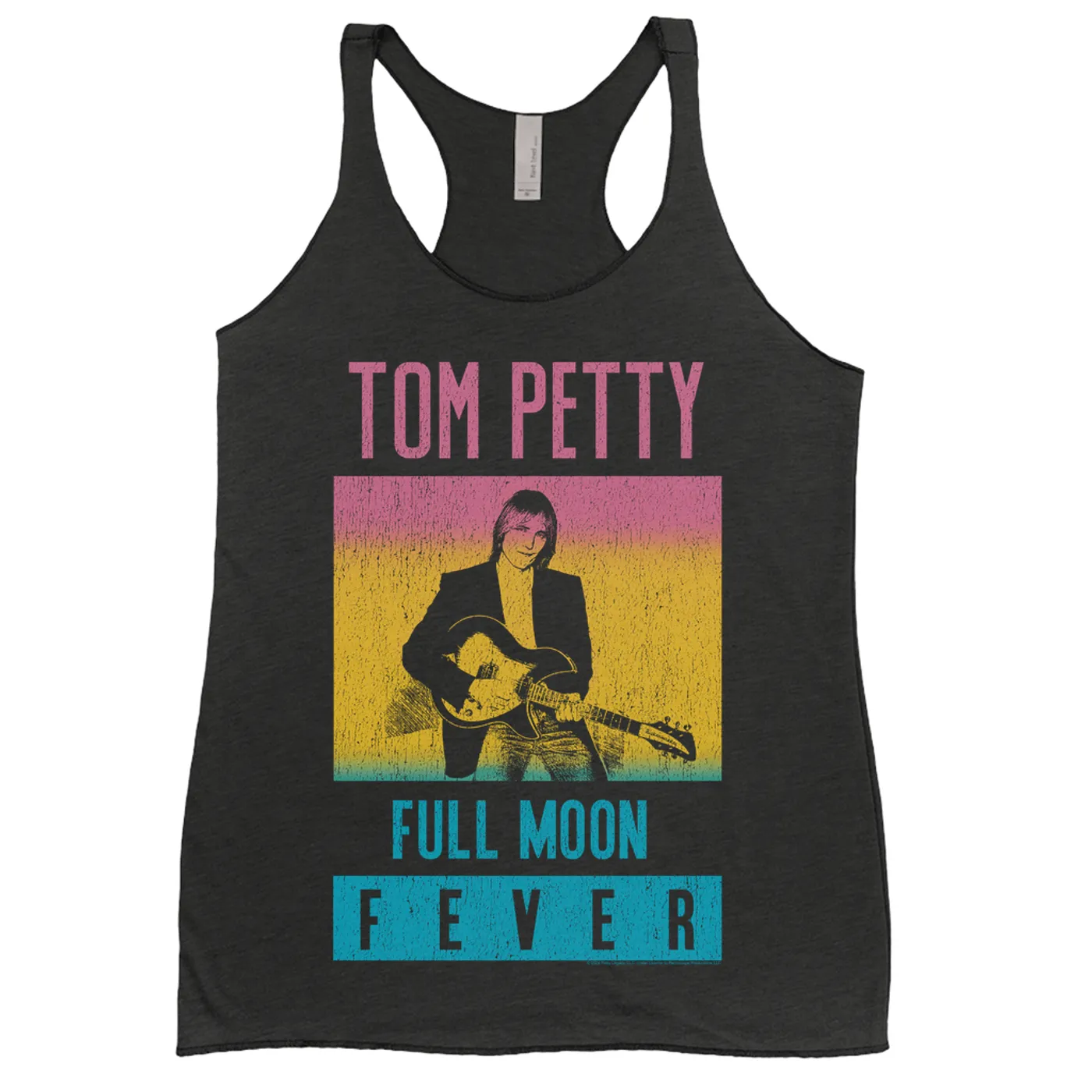 Tom Petty and the Heartbreakers Ladies' Tank Top | Full Moon Fever Album Design Distressed Tom Petty Shirt