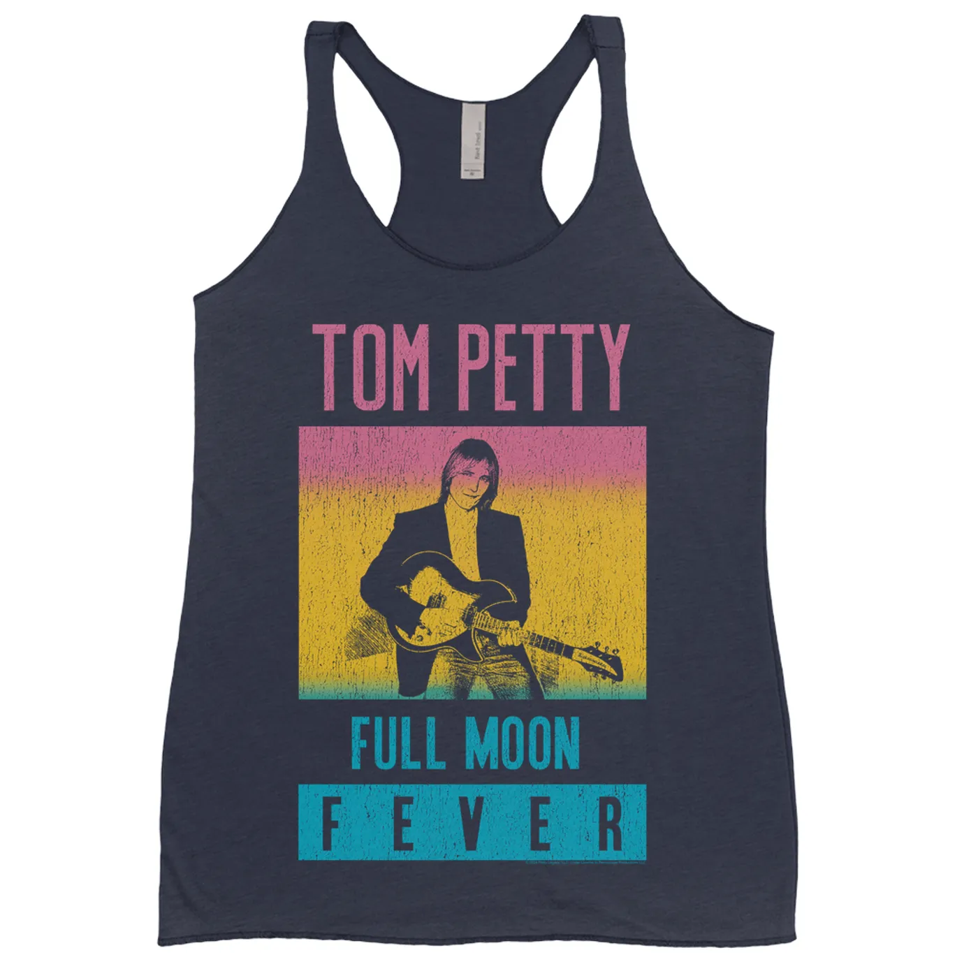 Tom Petty and the Heartbreakers Ladies' Tank Top | Full Moon Fever Album Design Distressed Tom Petty Shirt