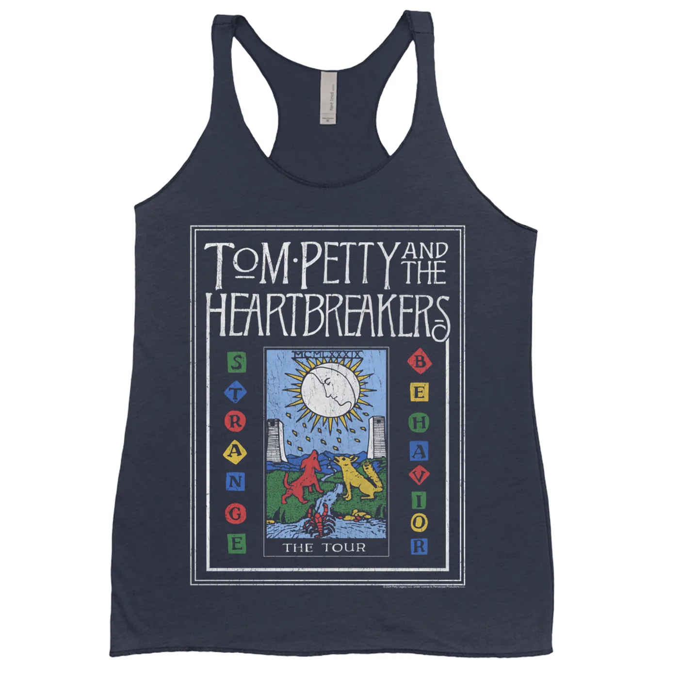 Tom Petty and the Heartbreakers Ladies' Tank Top | 1989 Strange Behavior Tour Image Distressed Tom Petty Shirt