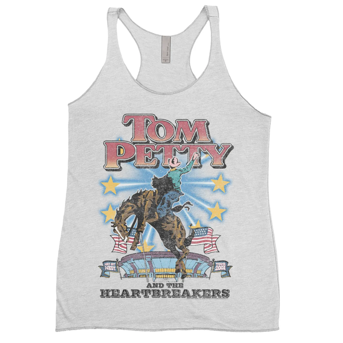 Tom Petty and the Heartbreakers Ladies' Tank Top | 2001 Way Out West Tour Distressed (Merchbar Exclusive) Tom Petty Shirt