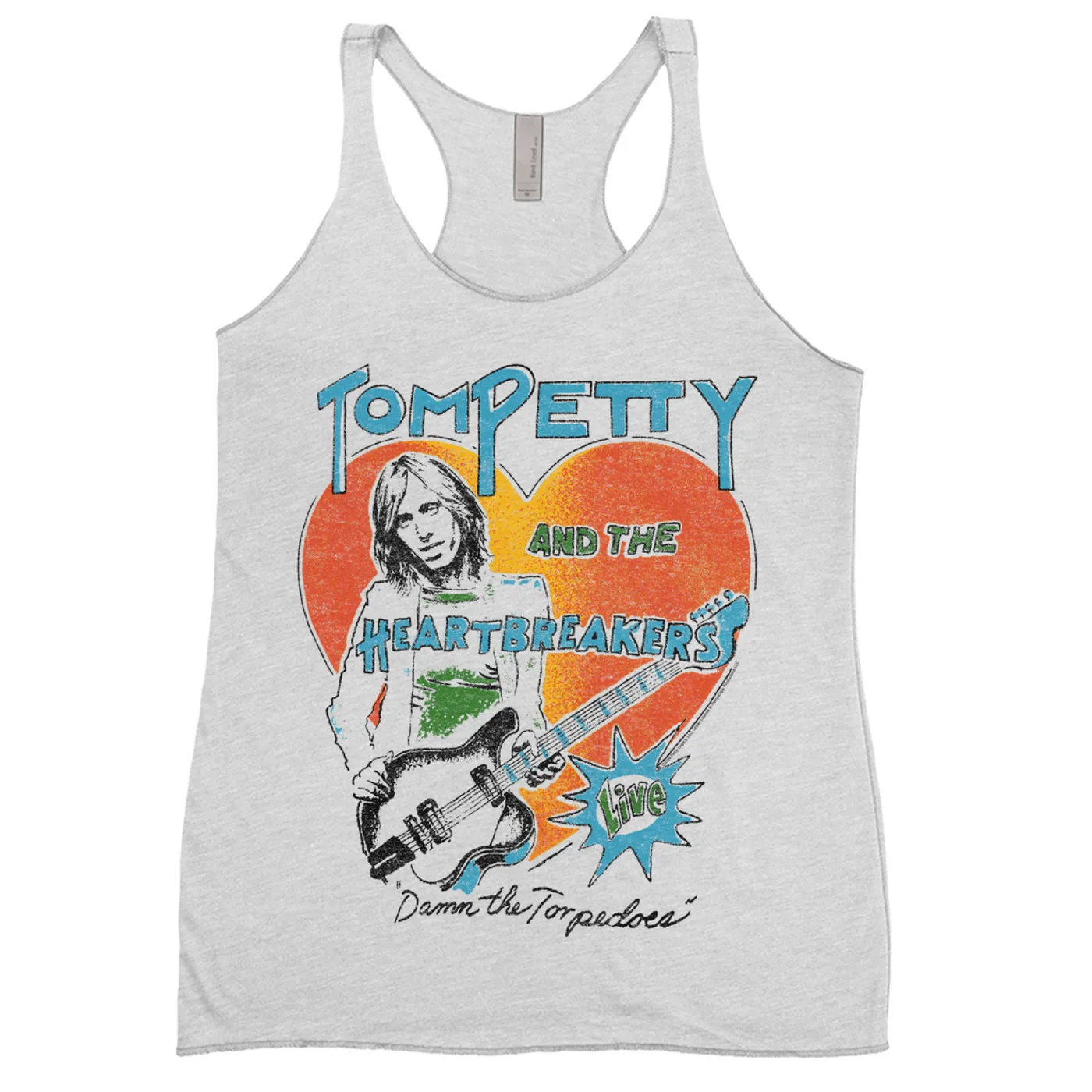 Tom Petty and the Heartbreakers Ladies' Tank Top | LIVE! Damn The Torpedoes Distressed Tom Petty Shirt