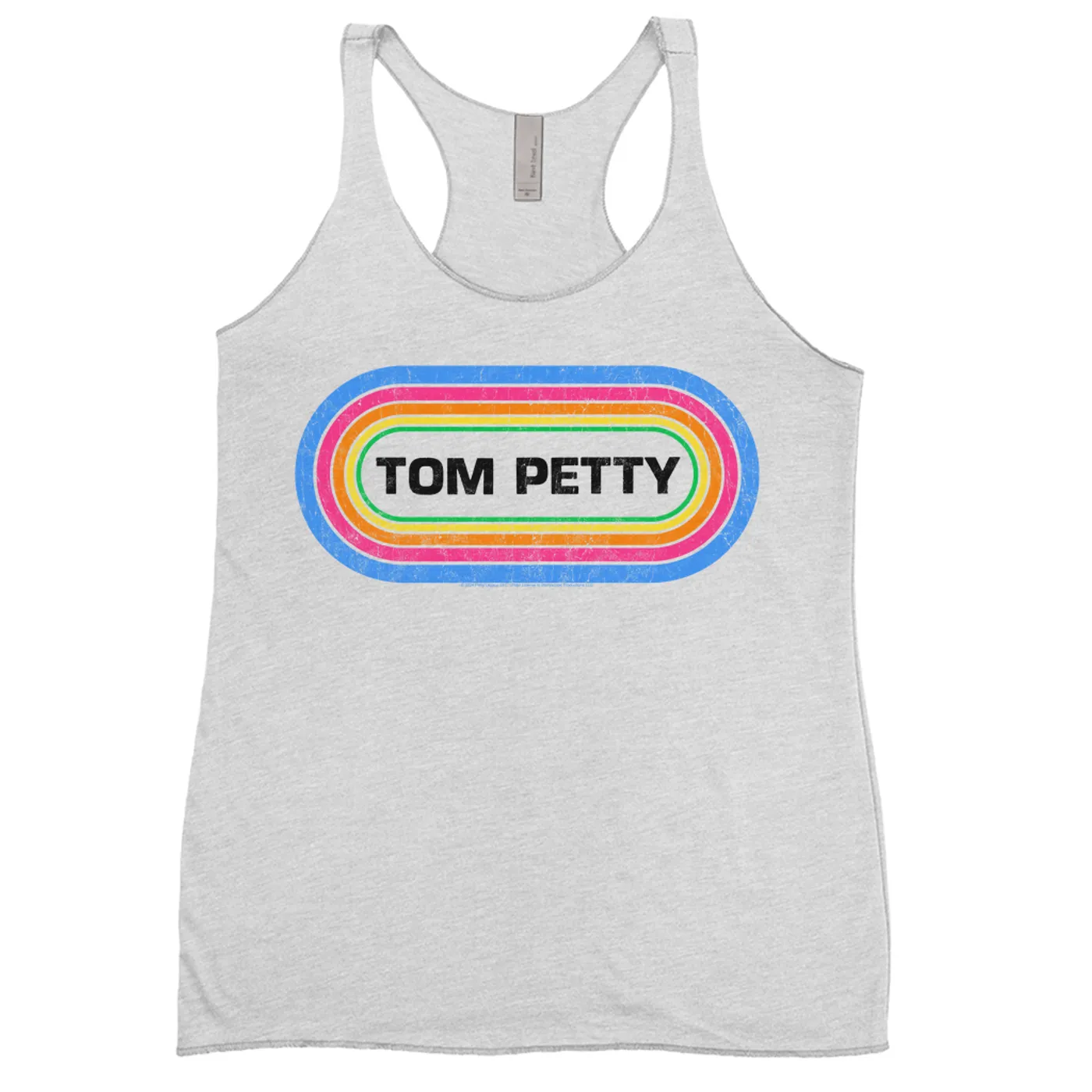Tom Petty and the Heartbreakers Ladies' Tank Top | Tom Petty Colorful Retro Logo Distressed Tom Petty Shirt