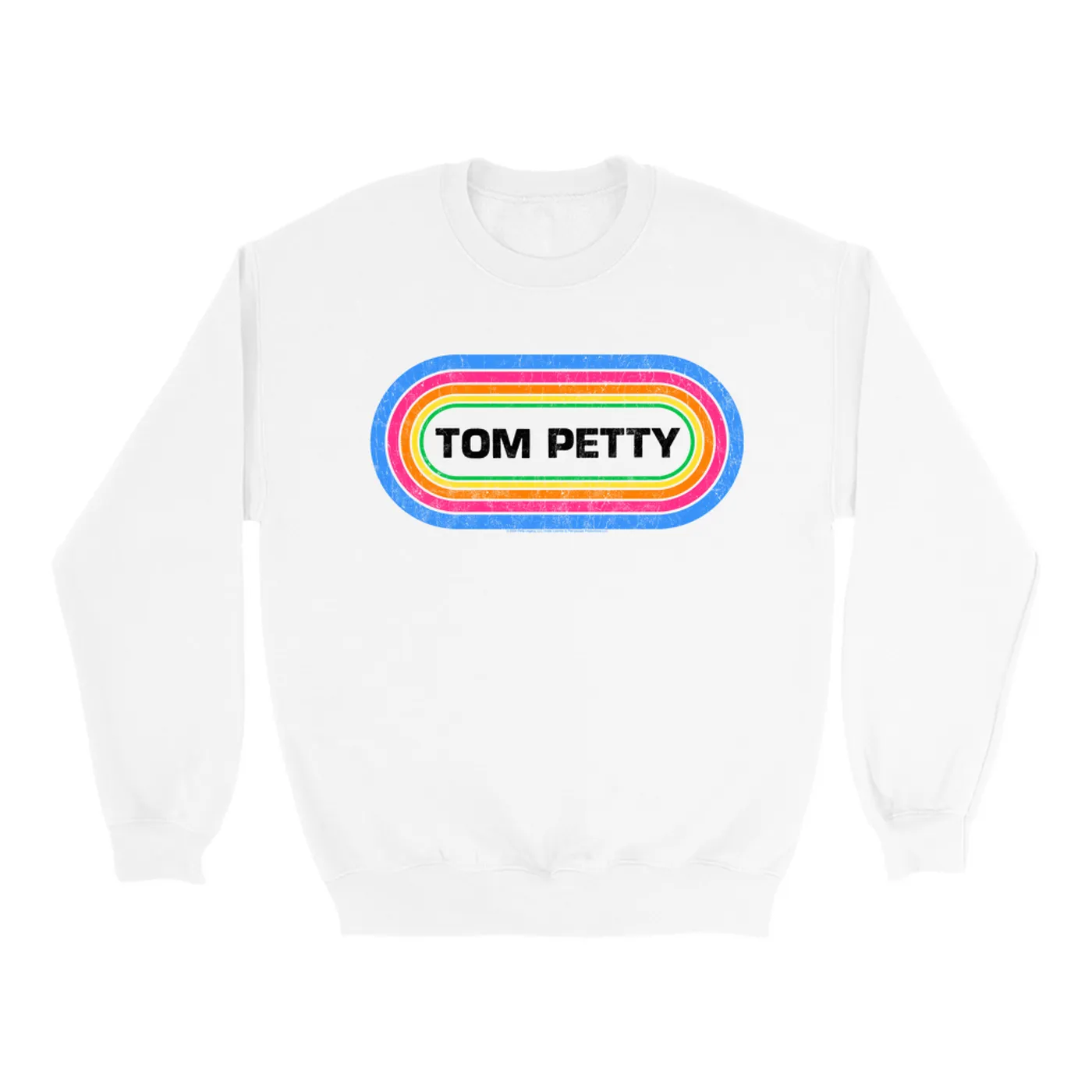 Tom Petty and the Heartbreakers Sweatshirt | Tom Petty Colorful Retro Logo Distressed Tom Petty Sweatshirt