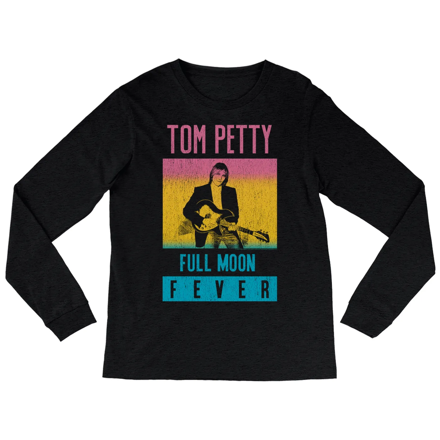 Tom Petty and the Heartbreakers Long Sleeve Shirt | Full Moon Fever Album Design Distressed Tom Petty Shirt