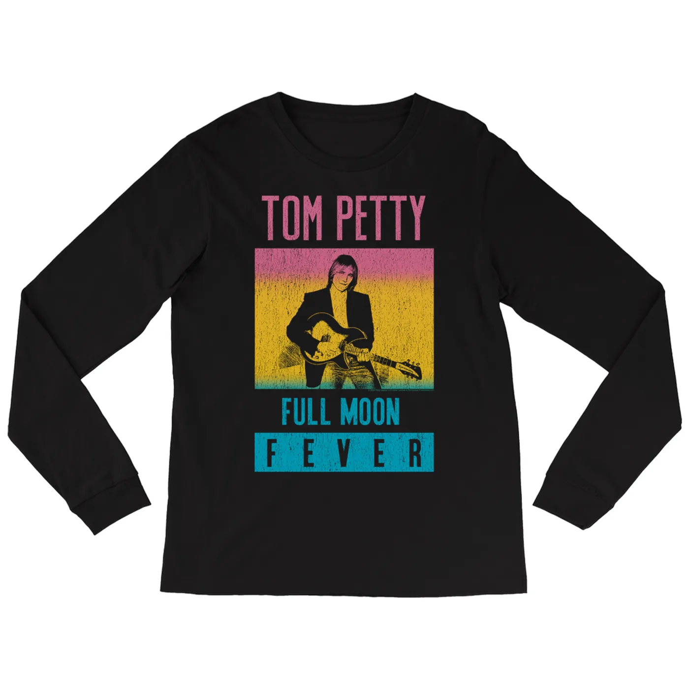 Tom Petty and the Heartbreakers Long Sleeve Shirt | Full Moon Fever Album Design Distressed Tom Petty Shirt