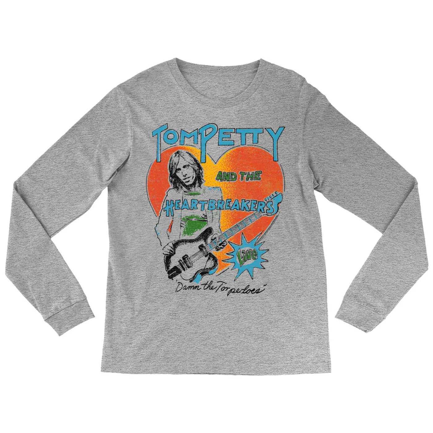 Tom Petty and the Heartbreakers Long Sleeve Shirt | LIVE! Damn The Torpedoes Distressed Tom Petty Shirt